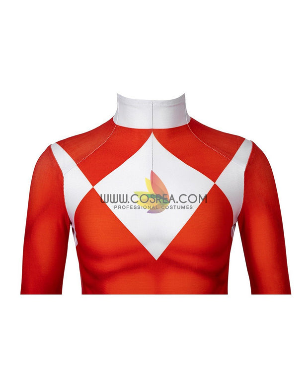 Cosrea TV Costumes Mighty Morphin Power Rangers Red Ranger Kids Size Digital Printed Cosplay Costume