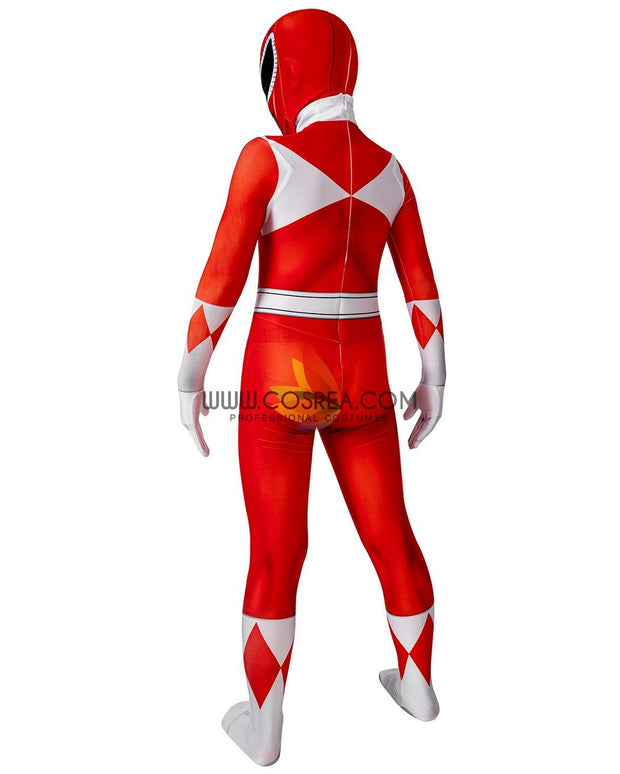 Cosrea TV Costumes Mighty Morphin Power Rangers Red Ranger Kids Size Digital Printed Cosplay Costume