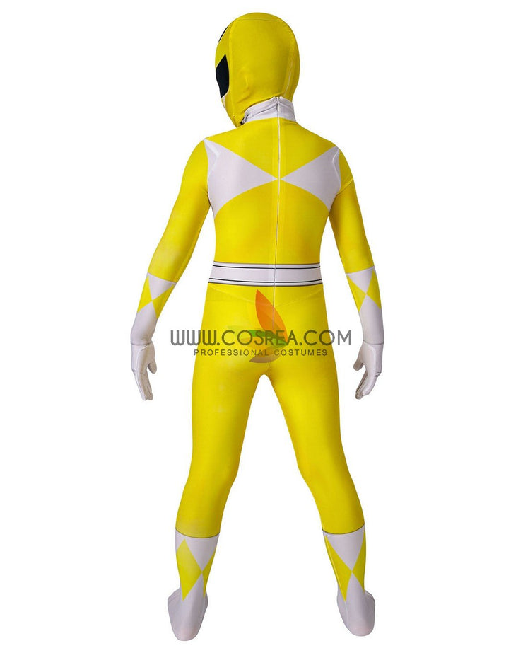 Cosrea TV Costumes Mighty Morphin Power Rangers Yellow Ranger Kids Size Digital Printed Cosplay Costume