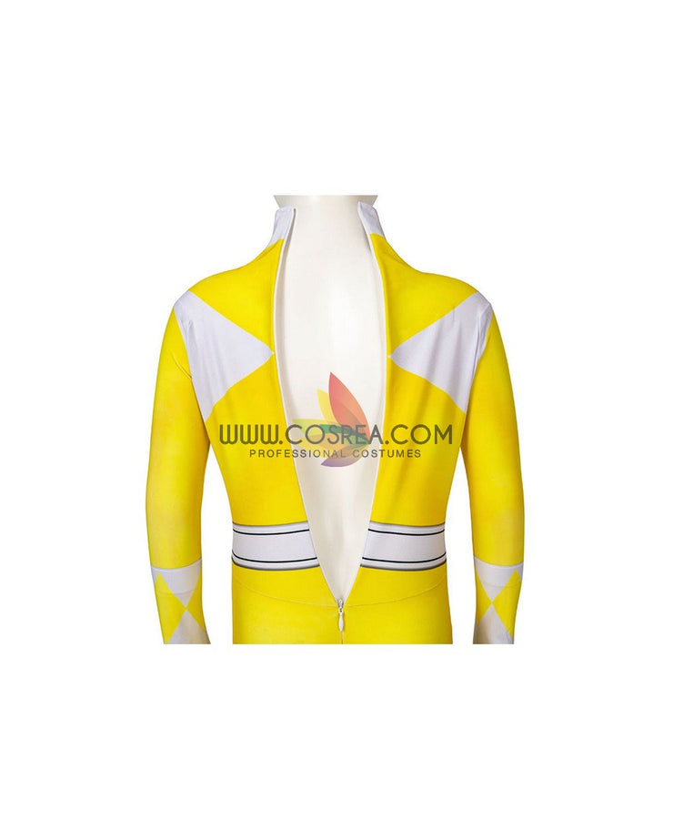 Cosrea TV Costumes Mighty Morphin Power Rangers Yellow Ranger Kids Size Digital Printed Cosplay Costume