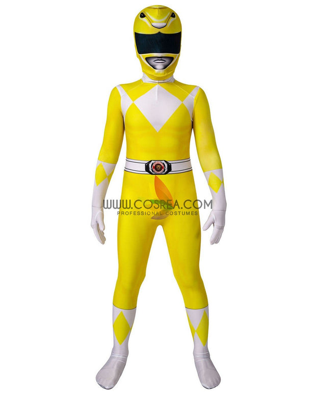 Cosrea TV Costumes Mighty Morphin Power Rangers Yellow Ranger Kids Size Digital Printed Cosplay Costume