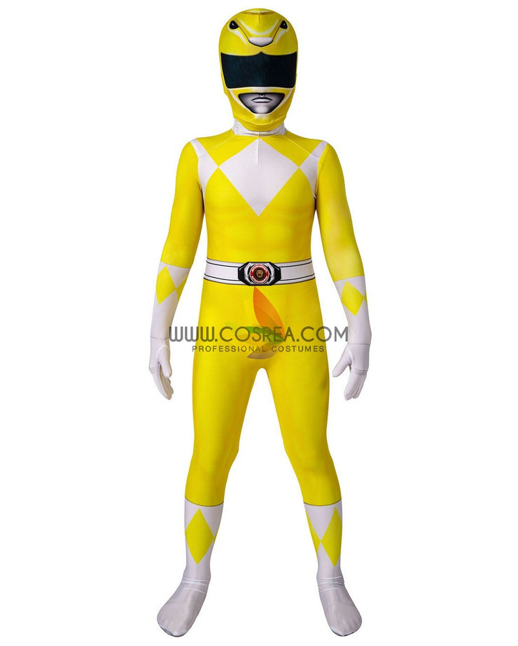 Cosrea TV Costumes Mighty Morphin Power Rangers Yellow Ranger Kids Size Digital Printed Cosplay Costume