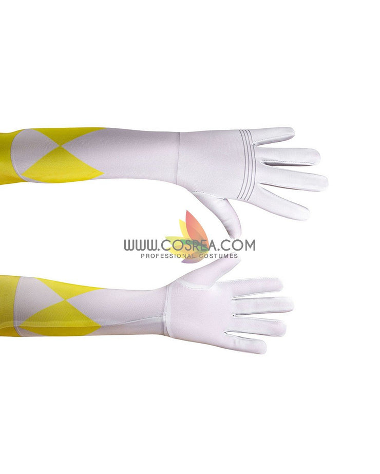Cosrea TV Costumes Mighty Morphin Power Rangers Yellow Ranger Kids Size Digital Printed Cosplay Costume