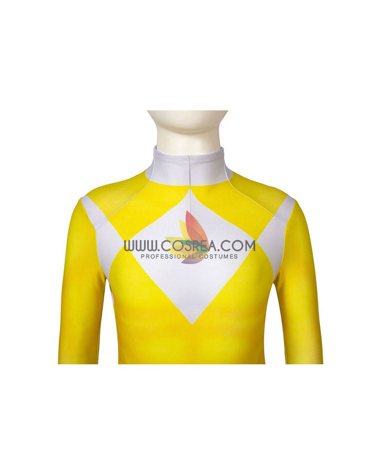 Cosrea TV Costumes Mighty Morphin Power Rangers Yellow Ranger Kids Size Digital Printed Cosplay Costume