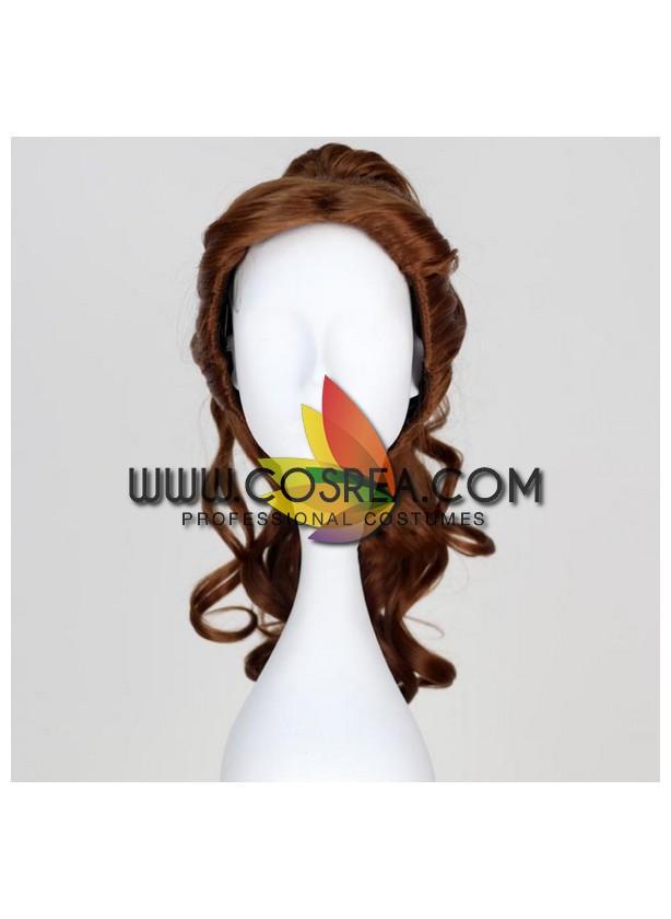 Cosrea wigs Beauty And Beast Princess Belle Ponytail Curl Cosplay Wig