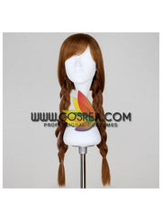 Cosrea wigs Frozen Anna Natural Brown With Highlight Braided Cosplay Wig