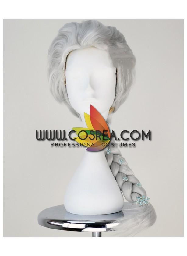 Cosrea wigs Frozen Elsa Silver Braided Cosplay Wig