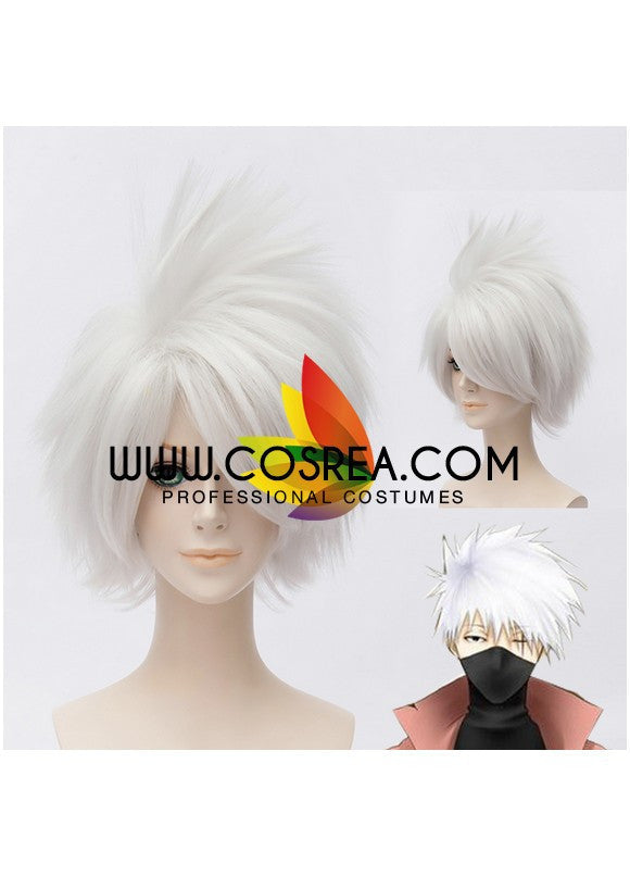 Cosrea wigs Naurto Kakashi Silver White Cosplay Wig